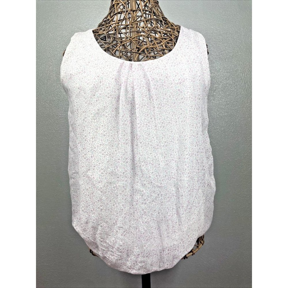 Elena Baldi Italy 100% Silk Floral Blouse Size S Sleeveless Lined